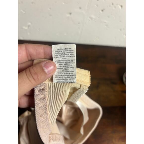 Vintage Le’ Unique 34GG Full Support Bra | Satin Beige Bullet Bra Style - Picture 6 of 7